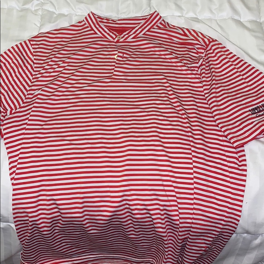 Red White Stripes FG Tech Golf Polo